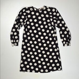LOFT Black and White Polka Dot Dress